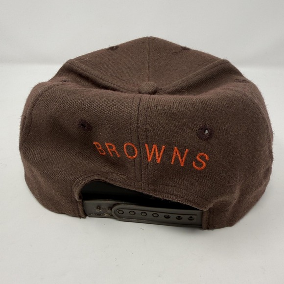 Vintage Cleveland Browns Hat Cap Snapback Annco Helmet Brown NFL - Picture 3 of 7